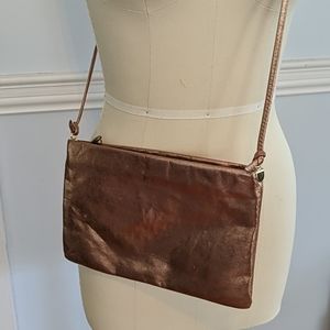 Vintage copper metallic crossbody bag